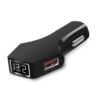 USB nabíjačka 2x21,A s ukazovateľom napätia