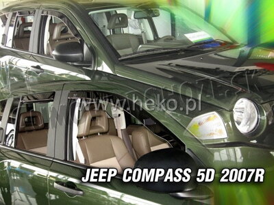 Jeep Compass 2007-2016 (so zadnými) - deflektory Heko